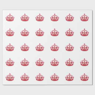 Keep calm red victory crown wrapping paper