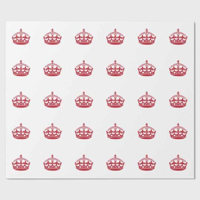 Keep calm red victory crown wrapping paper (Flat)