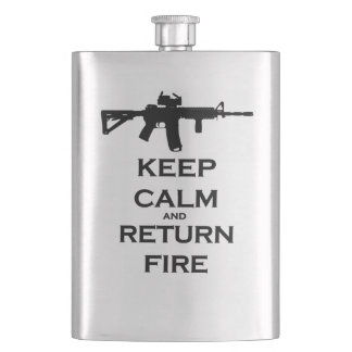 Keep Calm & Return Fire Flask
