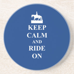 Keep calm & ride on (blue) coaster