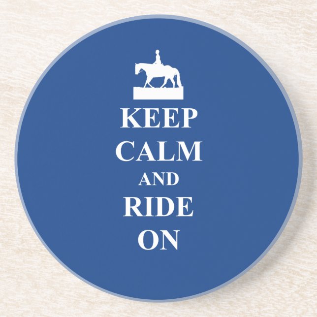 Keep calm & ride on (blue) coaster (Front)