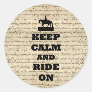 Keep calm & ride on classic round sticker