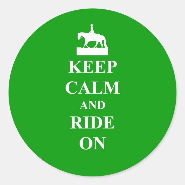 Keep calm & ride on classic round sticker (Front)