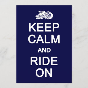 Keep Calm & Ride On invite / card, customise