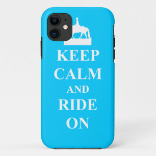 Keep calm & ride on (light blue) iPhone 11 case