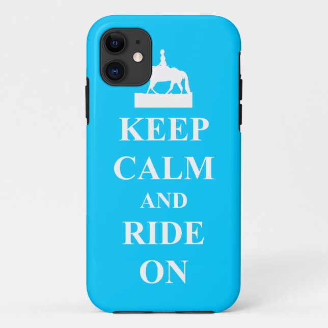 Keep calm & ride on (light blue) Case-Mate iPhone case (Back)