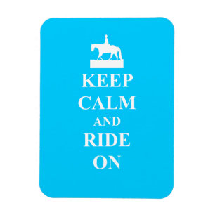 Keep calm & ride on (light blue) magnet