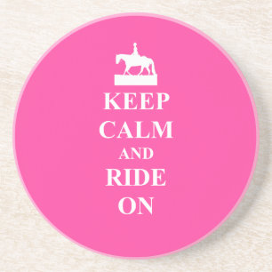 Keep calm & ride on (pink) coaster