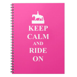 Keep calm & ride on (pink) notebook