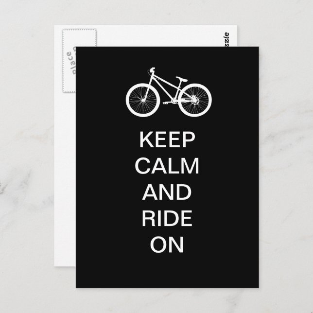 Keep Calm Ride On Postcard (Front/Back)