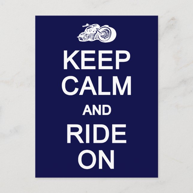 Keep Calm & Ride On postcard, customise Postcard (Front)