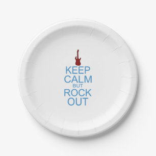 Keep Calm Rock Out – Parody - Pick Your Backgrou Paper Plate