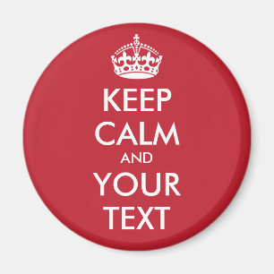 Keep Calm Round Magnet - personalised text