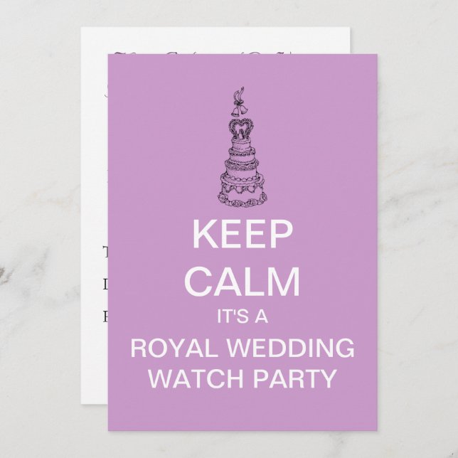 KEEP CALM Royal Wedding Watch Party Invitation (Front/Back)