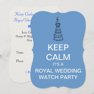 KEEP CALM Royal Wedding Watch Party Invite (Blue)