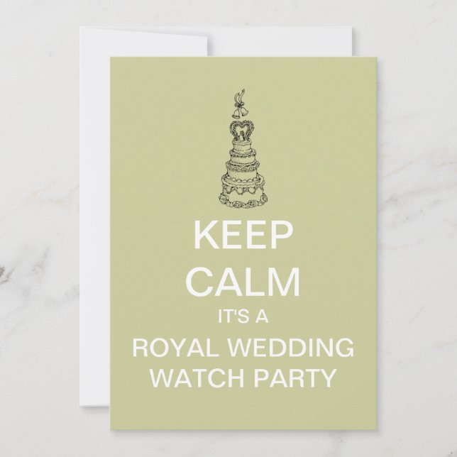 KEEP CALM Royal Wedding Watch Party Invite (Mod) (Front)