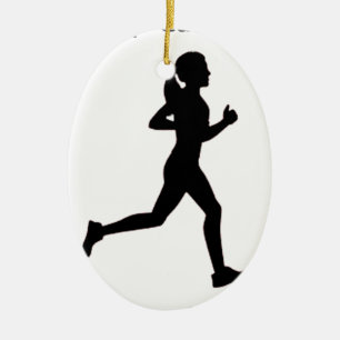 Keep calm & run on ceramic ornament