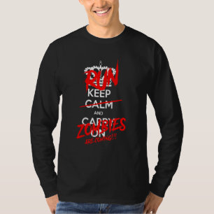 Keep Calm Run Zombies Are Coming Halloween Costume T-Shirt
