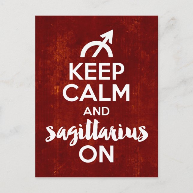 Keep Calm Sagittarius On Birthday Red Postcard (Front)
