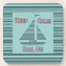 Keep Calm & Sail On Coaster Set