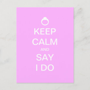 Keep Calm Save The Date Wedding Announcement Postcard