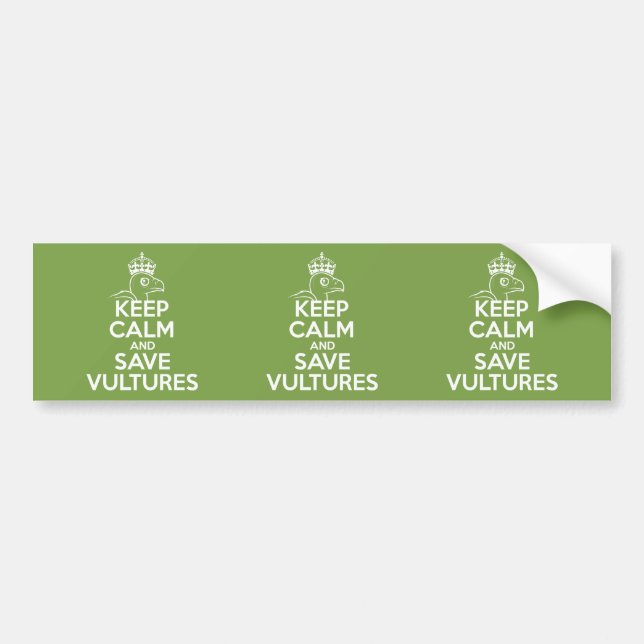 Keep Calm & Save Vultures Bumper Sticker (Front)