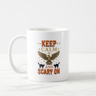 Keep Calm Scary On Vintage Halloween Vector Design Coffee Mug