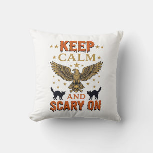 Keep Calm Scary On Vintage Halloween Vector Design Cushion