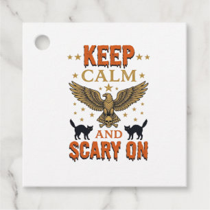 Keep Calm Scary On Vintage Halloween Vector Design Favour Tags