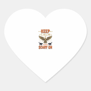 Keep Calm Scary On Vintage Halloween Vector Design Heart Sticker