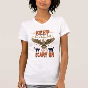 Keep Calm Scary On Vintage Halloween Vector Design T-Shirt