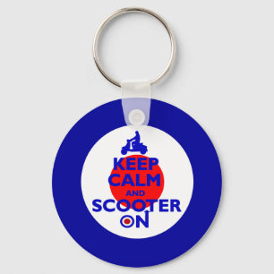 Keep Calm Scooter on Mod target Key Ring