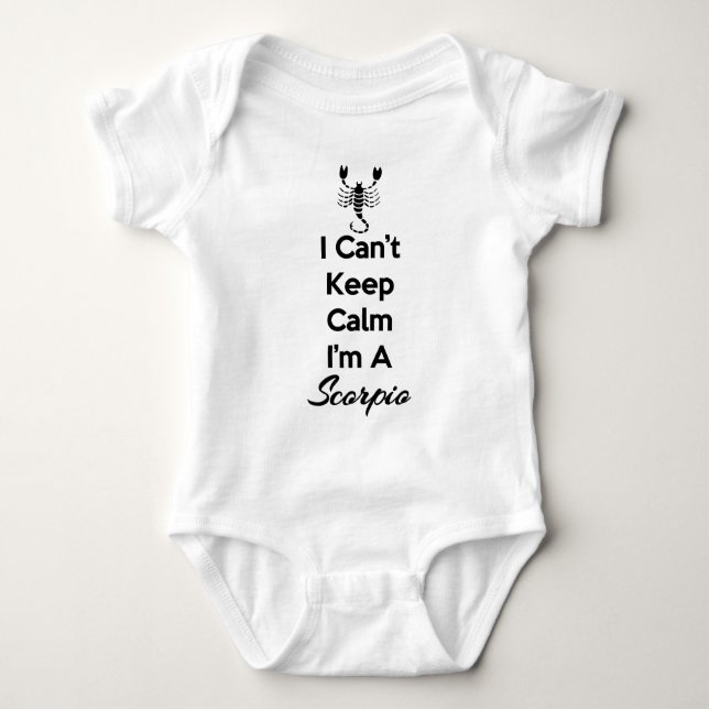 Keep Calm Scorpio Baby Bodysuit (Front)
