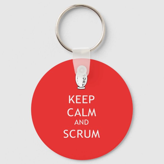 Keep Calm & Scrum Key Ring (Front)