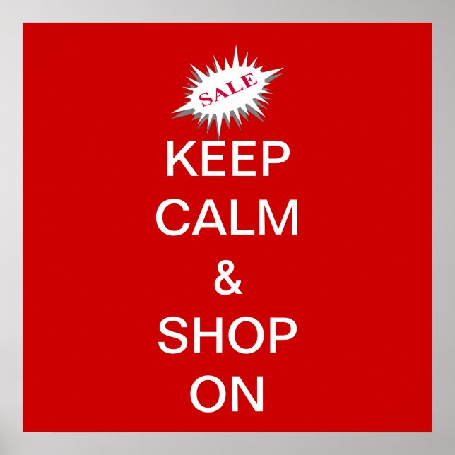 Keep calm & shop on poster (Front)