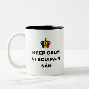KEEP CALM ȘI SCUIPĂ-N SÂN Two-Tone COFFEE MUG