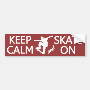 Keep Calm & Skate On custom colour bumpersticker Bumper Sticker