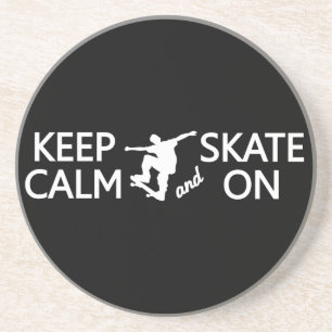Keep Calm & Skate On custom colour coaster
