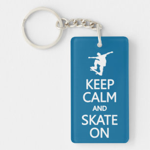 Keep Calm & Skate On custom colour key chain
