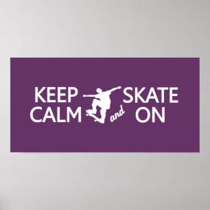 Keep Calm & Skate On custom colour poster