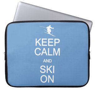 Keep Calm & Ski On custom colour laptop sleeve