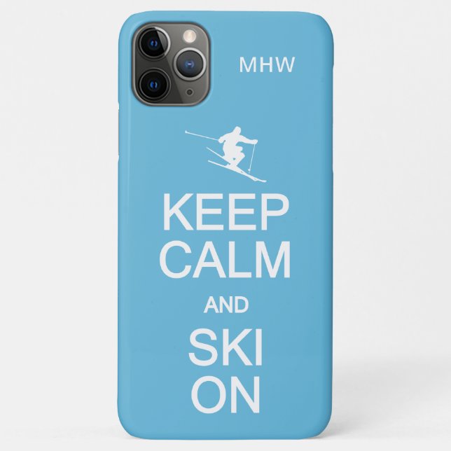 Keep Calm & Ski On custom monogram & colour cases (Back)
