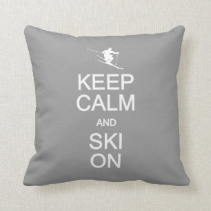Keep Calm & Ski On custom pillow