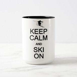 Keep Calm & Ski On mug - choose style, colour
