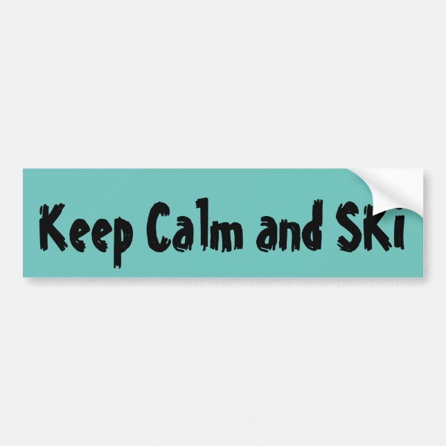 Keep Calm Ski Quote Bumper Sticker (Front)