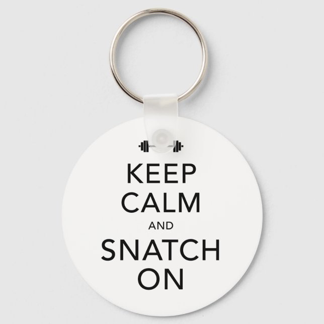 Keep Calm Snatch On Black Key Ring (Front)