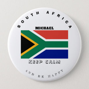 Keep Calm & South Africa Flag 10 Cm Round Badge