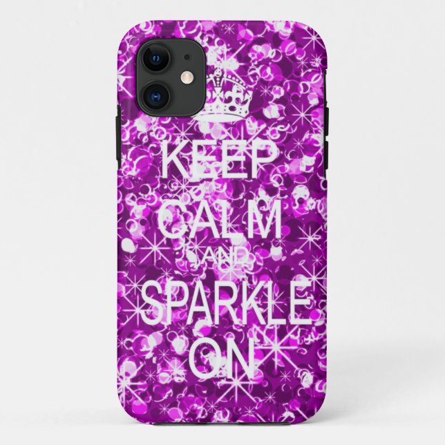 Keep Calm Sparkle On purple iphone 5 barely case (Back)