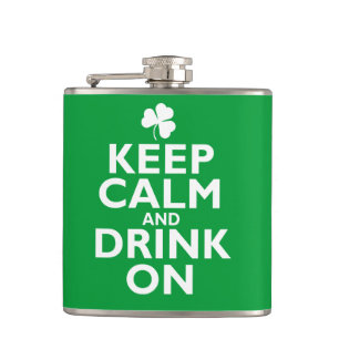 Keep Calm St Patricks Day Humour Hip Flask