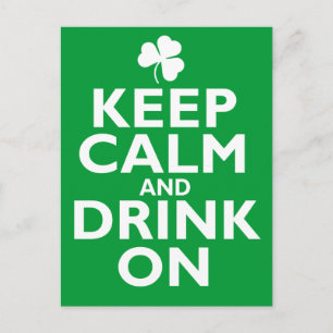 Keep Calm St Patricks Day Humour Postcard